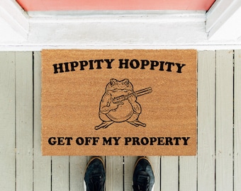 Funny Frog Doormat: Hippity Hoppity Get off My Property