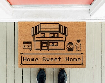 Felpudo "Hogar, dulce hogar" v2: Decoración divertida de videojuegos