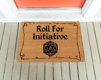 Roll For Initiative Doormat: Funny Dungeons and Dragons Welcome Mat