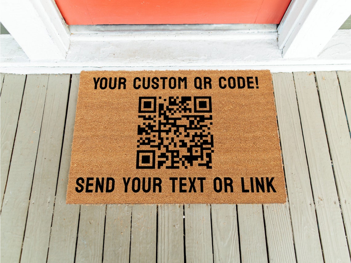 Custom QR Code Doormat Doormat Funny Doormat New Etsy