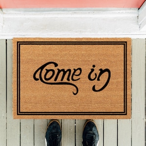 Come In Go Away Ambigram | Funny Doormat  | Housewarming Gift | New Home Gift | Front Rug | House Gift | Closing Gifts | Welcome Door Mat