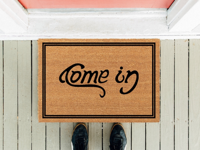 Come In Go Away Ambigram | Funny Doormat | Housewarming Gift | New Home Gift | Front Rug | House Gift | Closing Gifts | Welcome Door Mat
