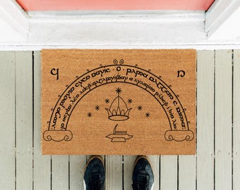 Felpudo "Habla amigo y entra": Felpudo de fibra de coco inspirado en El Señor de los Anillos