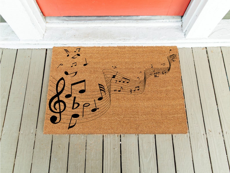 Music Note Door Mat Musician Doormat Housewarming Gift Etsy