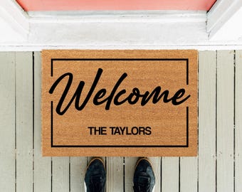 カスタム名字コイヤードアマット：新築祝いの家族への贈り物