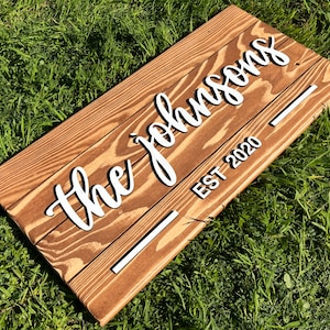 Custom Wood Sign Natural | Personalized Family Name Sign | Last Name Pallet Sign | 3D Sign | Wedding Gift | Wall Decor | Anniversary Gift