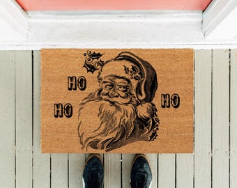 Santa Claus Coir Doormat: Holiday Welcome Mat