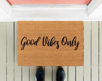 Good Vibes Only Doormat: Natural Coir Welcome Mat