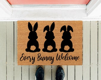 Every Bunny Welcome Doormat | Welcome Mat | Easter Bunny Doormat | Funny Doormat  | Door Mat | Front Rug | Housewarming Gift | Funny Gift