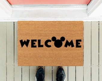 Mickey Welcome Doormat | Welcome Doormat | Funny Doormat | Mickey Door Mat | New Home Gift | Front Rug | Housewarming Gift | Closing Gift