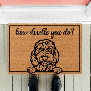 How Doodle You Do Doormat | Goldendoodle Labradoodle | Welcome Mat | Dog Doormat | Funny Dog Saying Doormat | Dog Lover Gift | Doodle Gifts