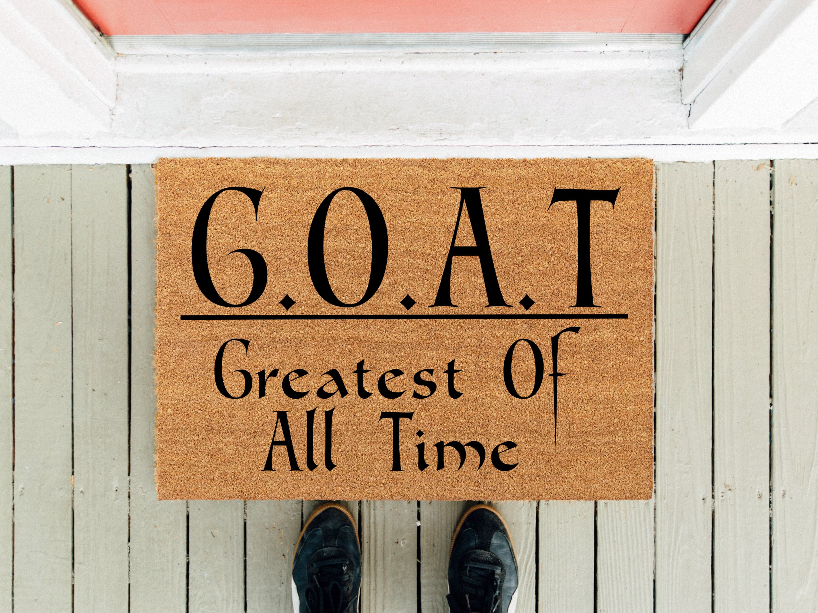 GOAT Greatest of All Time | Welcome Doormat | Funny Doormat | Personalized Mat | New Home Gift | Housewarming Gift | Funny Gift | Goat Mat