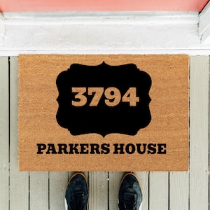 House Number Address Doormat | Personalized Doormat | Custom Doormat | House Gift | Closing Gift | Wedding | New Home Gift | Welcome Mat