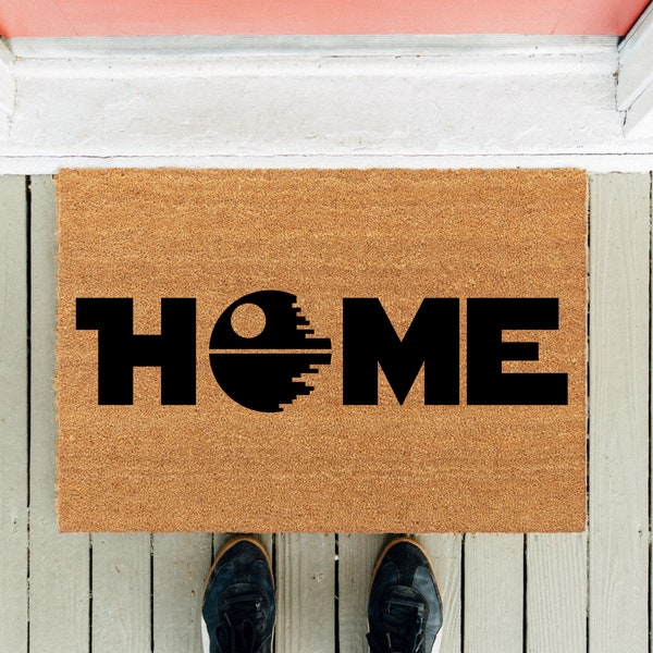 Home Death Star | Funny Doormat | Movie Doormat  | New Homeowner Door Mat | Front Rug | Housewarming Gift | Funny Gift | May 4th