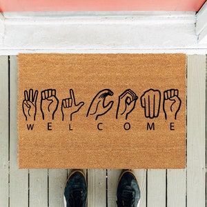 Welcome Sign Language | Funny Doormat | Welcome Doormat | Housewarming ...