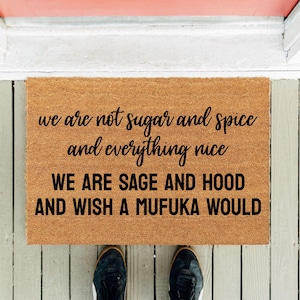 Sage and Hood Funny Coir Doormat | Housewarming Gift