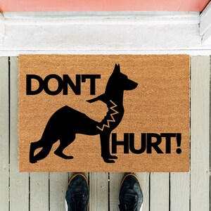 Don't Hurt Dog Doormat | Welcome Mat | Dogs Doormat | Funny Doormat  | New Home Door Mat | Dog Lover Rug | Housewarming Gift | Funny Gifts