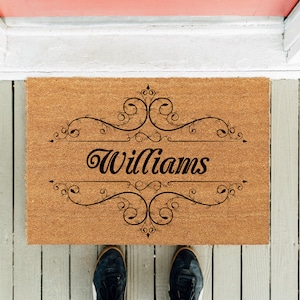 Family Name Doormat | Personalized Doormat | Custom Doormat | House Gift | Closing Gift | Wedding | New Home Gift | Welcome Mat