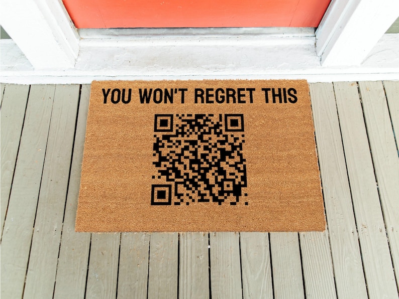 Rick Roll QR Code Doormat: Funny Welcome Mat - Etsy