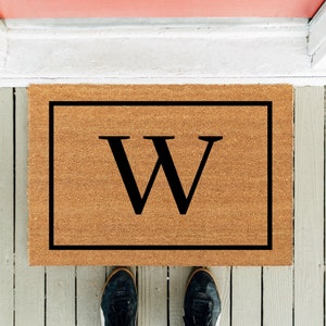 Monogram deurmat | Eenvoudige aangepaste deurmat | Gepersonaliseerde deurmat | Huiscadeau | Slotcadeau | Nieuw huiscadeau | Welcome-deurmat