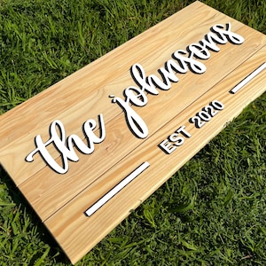 Custom Wood Sign Light | Personalized Family Name Sign | Last Name Pallet Sign | 3D Sign | Wedding Gift | Home Wall Decor | Anniversary Gift