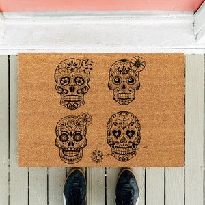 Skull Mandala Doormat | Welcome Mat | Skull Doormat | Funny Doormat | New Home Mat | Front Rug | Housewarming Gift | Funny Gifts