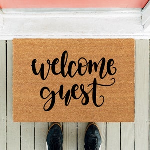Welcome Guest | Funny Doormat | Welcome Doormat  | Housewarming Gift | New Home Gift | Outdoor Patio Rug | House Gift | Closing Gifts