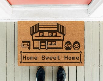 Videospiel-Fußmatte: Home Sweet Home v3, neues Hausbesitzer Geschenk