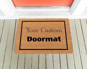 Custom Text Coir Doormat: Personalized Welcome Mat