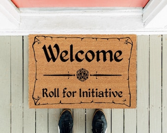 Roll for Initiative Doormat: Dungeons and Dragons Welcome Mat