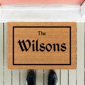 Last Name Doormat | Personalized Doormat | Custom Doormat | House Gift | Closing Gift | Wedding | New Home Gift | Welcome Mat