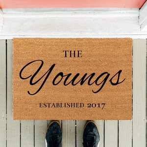 Family Name Doormat | Personalized Doormat | Custom Doormat | Housewarming Gift | Closing Gift | Coir Mat | New Home Gift | Welcome Door Mat