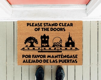 Monorail Welcome Doormat: Funny Front Door Rug