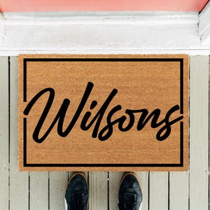 Personalized Last Name Doormat: Natural Coir, UV Ink Printed