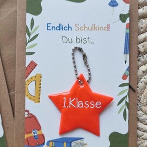 Tessera di iscrizione scolastica 2 in 1 - con ciondolo a forma di stella riflettente, regalo per il primo giorno di scuola per bambini, regalo per l'inizio della scuola per bambine e bambini