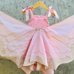 Toddler girl handkerchief birthday dress butterfly wings Christmas present