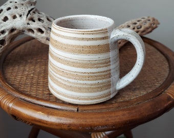 Marbled Pottery Mug - Handmade and Stamped