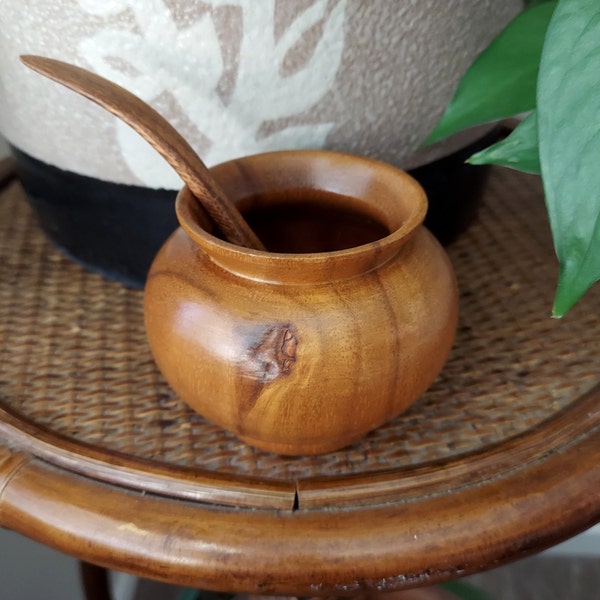 Wooden Bowl (Small) w/ Spoon - Salt Server - FREE SHIPPING!