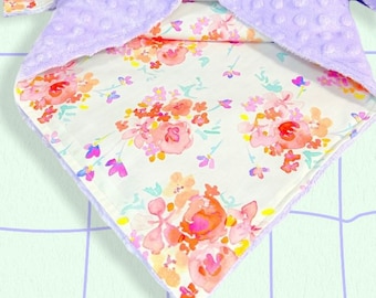 Neue Frühlings florale Minky Babydecke