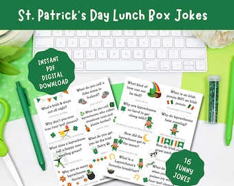 St. Patrick's Day Funny Lunch Box Jokes for Kids - St. Patty's Family Fun Printable Activity  - Children's Lunchbox Notes - Instant Download