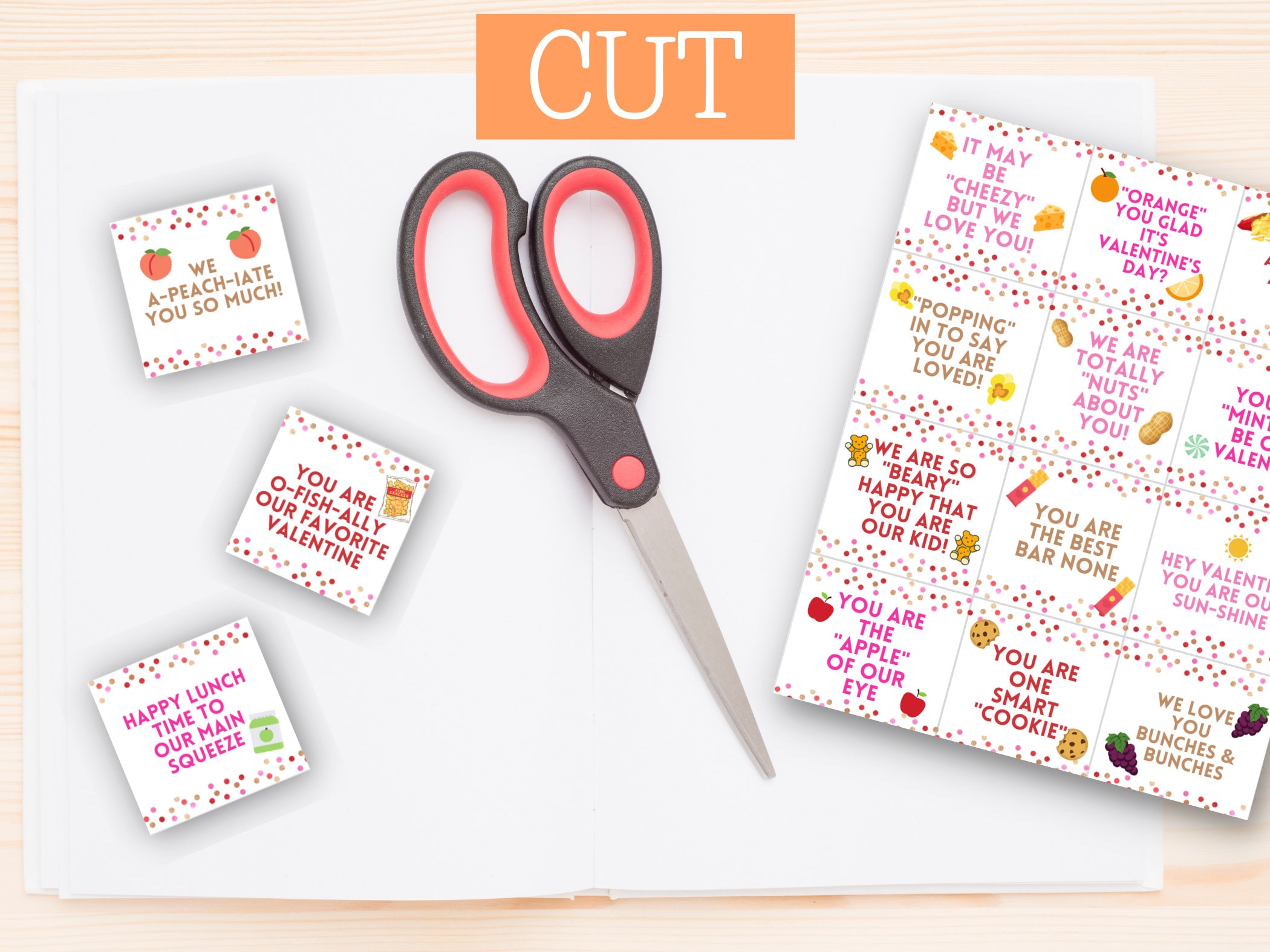 Kids' Valentine's Snack & Lunch Tags - Printable Food Love Notes for ...