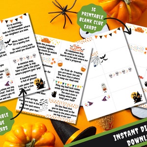 Halloween Scavenger Hunt Printable Clues - Indoor Treasure Hunt Hints ...