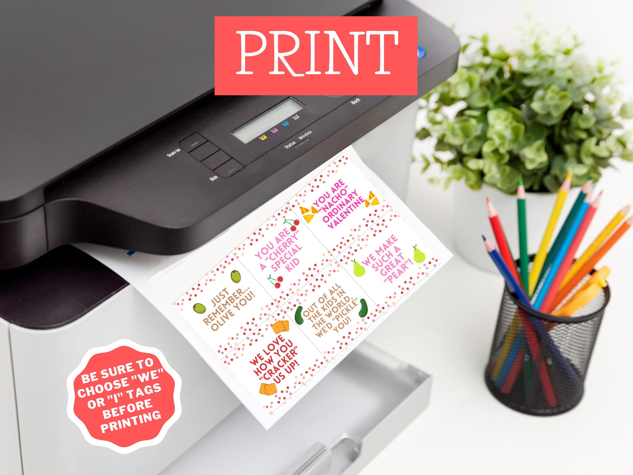 Kids' Valentine's Snack & Lunch Tags - Printable Food Love Notes for ...