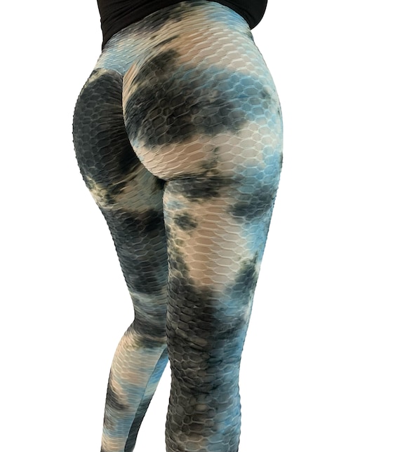womens workout tie dye scrunch butt