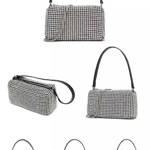 Bolso grande con cristales / Bolso con asa superior / Bolso con brillo / Bolso bandolera / Bolso de hombro / Bolso con cristales brillantes / Bolso con cristales / 4 opciones de color