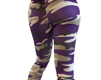 Women&#39;s Scrunch Butt Leggings / Camo Print Leggings / Yoga Leggings / Work Out Leggings / Casual Leggings / Booty Lifting Leggings 4 Colors