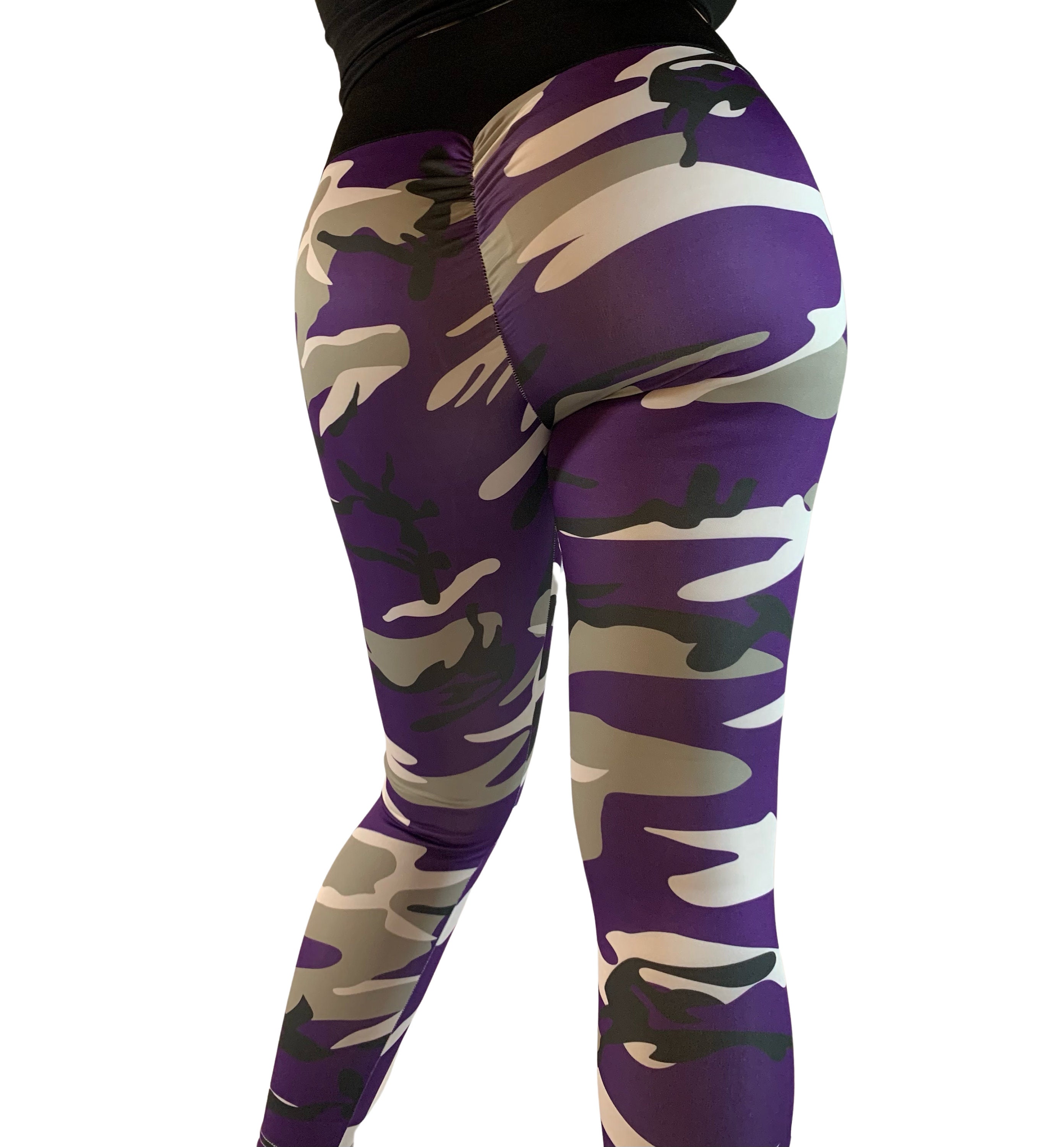  Women Seamless Scrunch Butt Camo Workout Leggings