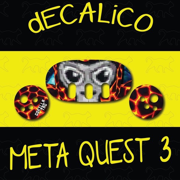 Meta Quest 3 Decal - Gorilla Tag Eyes LAVA MONKEY