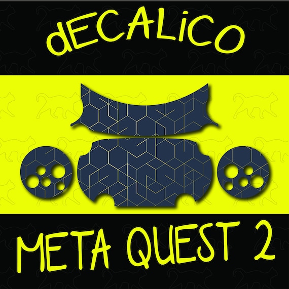 Meta Quest 2 Decal - Blue and Gold Geometric Pattern
