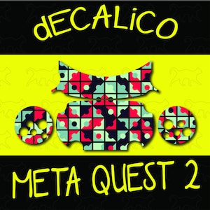 Meta Quest 2 Decal - Red And Blue Squares